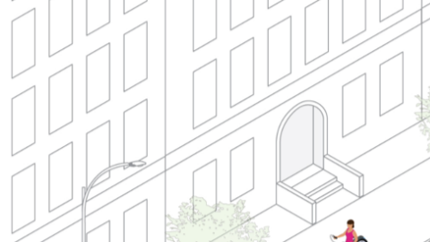 Dos ejemplos de diseños para aparcamientos de bicicletas de pequeña capacidad. /NYC DOT