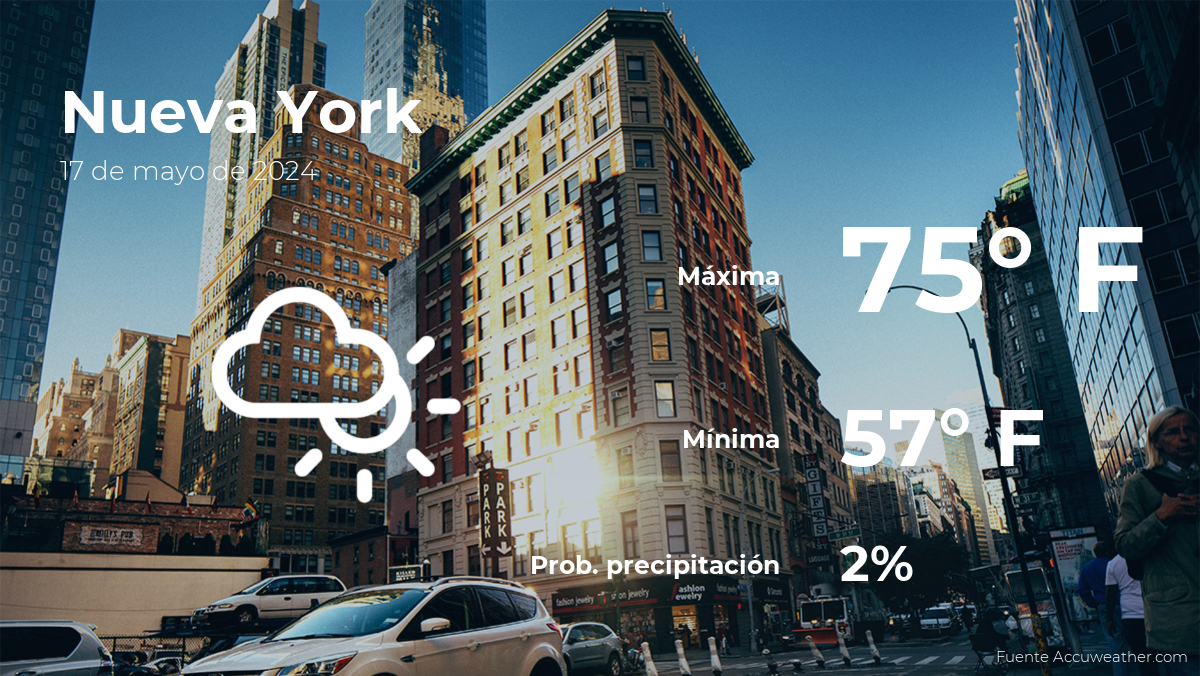 Nueva York: pronóstico del tiempo para este viernes 17 de mayo