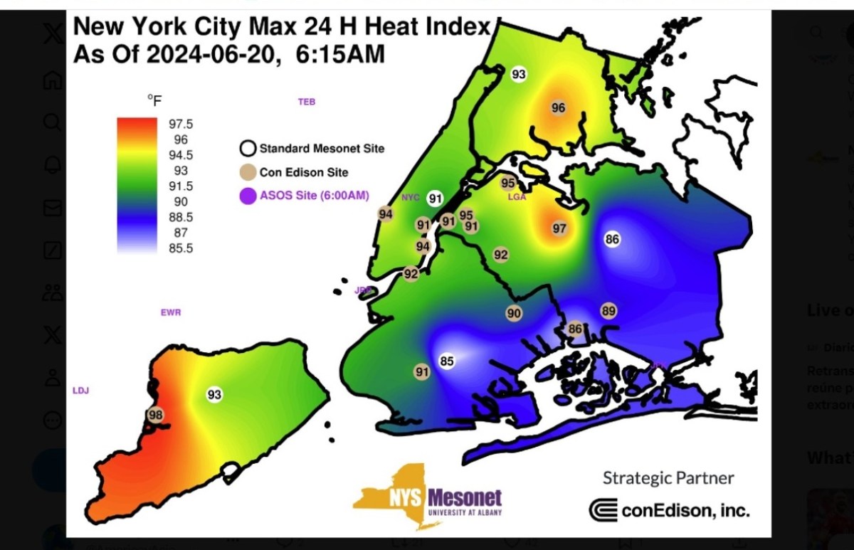 95F warmth in New York can final a number of days even when it rains;  the very best temperature rise in NJ