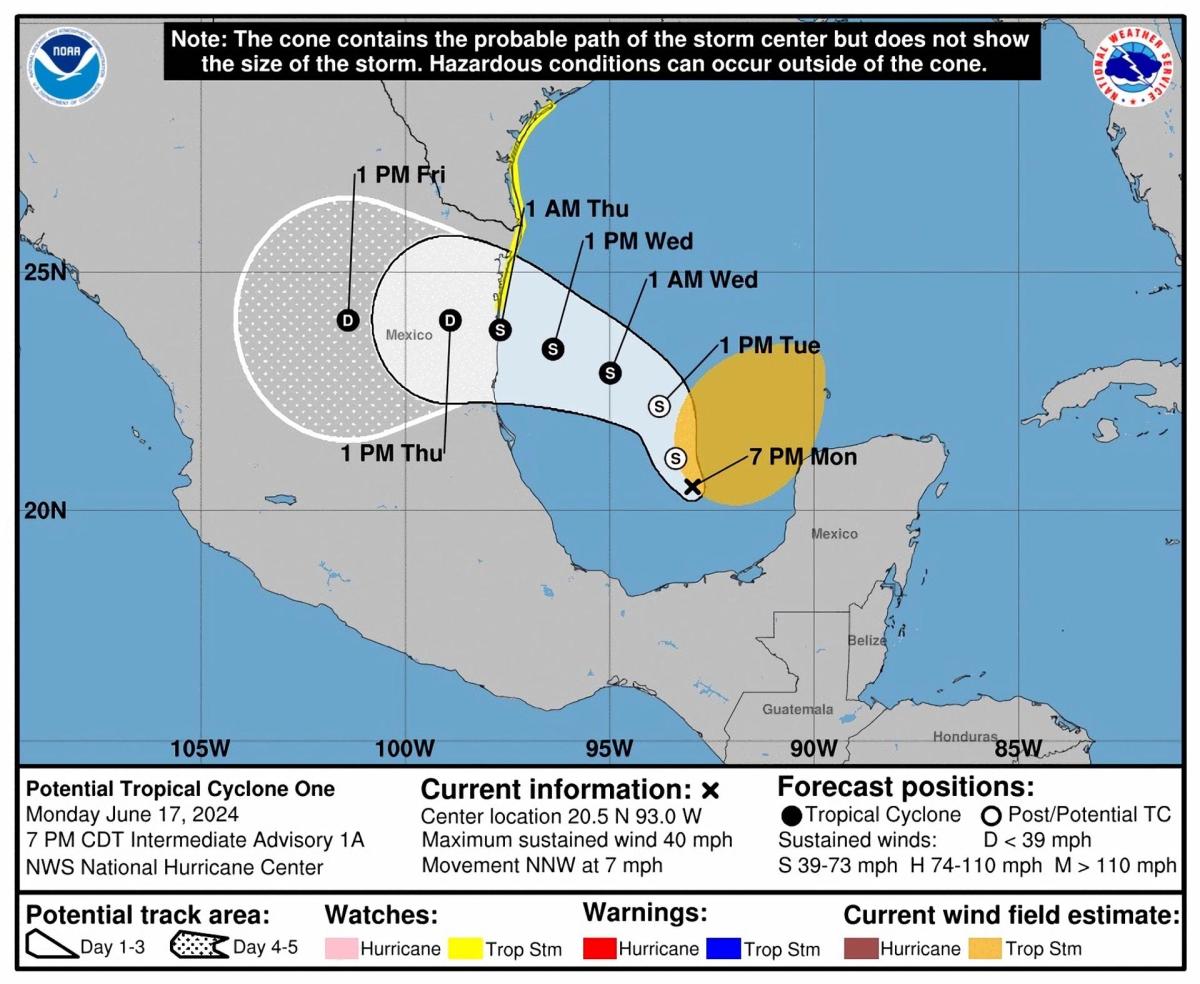 Baja presión amenaza a México y Texas, siendo la primera tormenta tropical atlántica