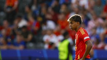 El delantero de la selección española Lamine Yamal durante el partido del grupo B de la Eurocopa 2024 entre España y Croacia.