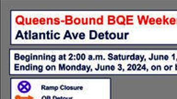 Mapa de cierre Brooklyn-Queens Expressway este fin de semana.