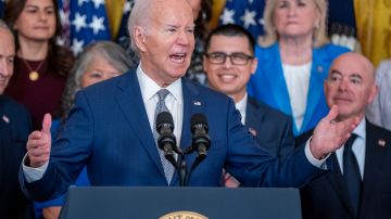 El presidente Joe Biden durante el anuncio de su orden migratoria el 18 de junio.