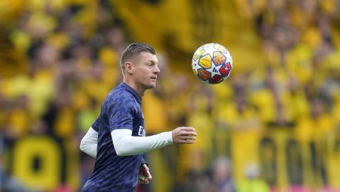 Toni Kroos en la previa de la Champions League.