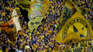 Hinchas del Borussia Dortmund en Wembley.