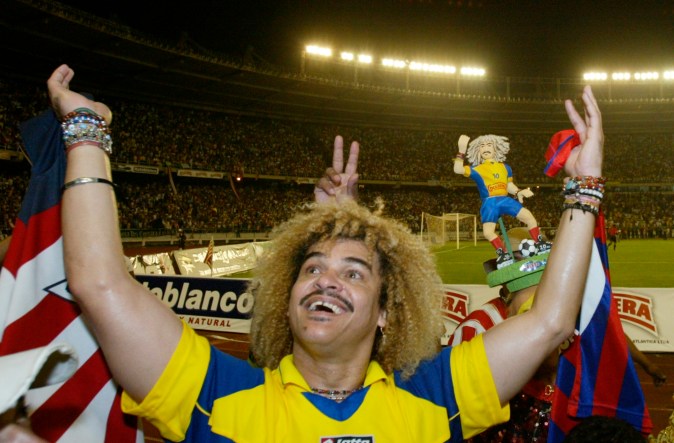 Carlos Valderrama en su etapa por la selección de Colombia.