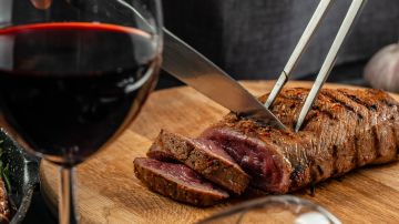 Sliced,Beef,Grill,Steak,With,Red,Wine.,The,Concept,Of