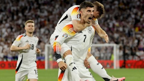 Kai Havertz celebra luego de marcar el 3-0.