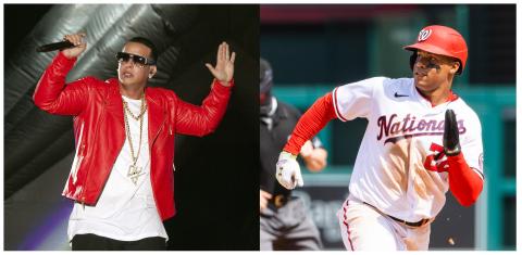 Combo de fotografías de archivo que muestra al cantante puertorriqueño Daddy Yankee (i) y al beisbolista Juan Soto.