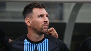 Lionel Messi en el amistoso entre Argentina y Ecuador.