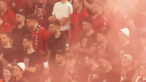 Hinchas de Albania durante la Eurocopa 2024.