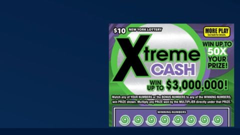 Juego raspadito Xtreme Cash de la Lotería de Nueva York.