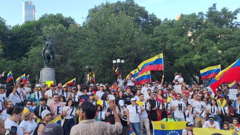 Este martes centenares de migrantes del país caribeño tomaron Union Square en Manhattan.