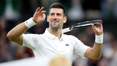 Novak Djokovic durante el torneo de Wimbledon.