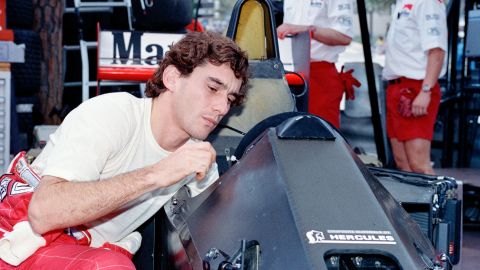 Ayrton Senna durante el Gran Premio de Mónaco en 1990.