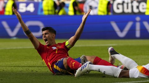 Álvaro Morata durante el partido entre España y Alemania en la Eurocopa 2024.