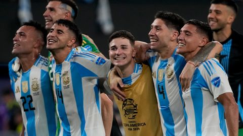 Selección de Argentina después de vencer a Canadá en semifinales de la Copa América.