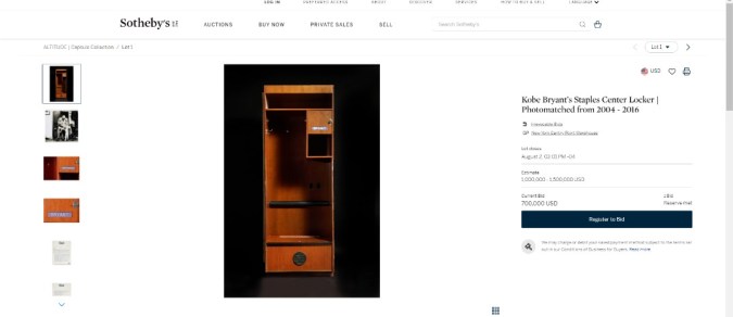 Casillero Kobe Bryant. Foto: Captura de pantalla.