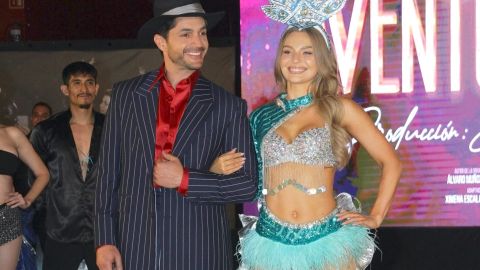 Irina Baeva y Daniel Elbittar en una función de "Aventurera".