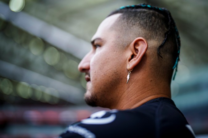 Henry Centeno, durante el primer juego de la serie de la temporada 2022 de la Liga Mexicana de Béisbol, entre los Diablos Rojos del México y los Mariachis de Guadalajara, celebrado en el estadio Alfredo Harp Helú. Foto: Imago7/ Rafael Vadillo.