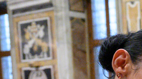 María Méndez junto a Papa Francisco.