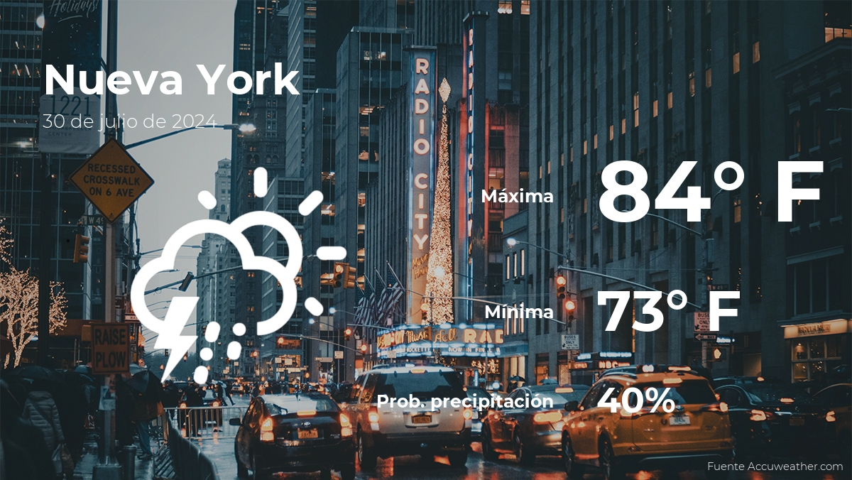 Nueva York: Pronóstico Del Tiempo Para Este Martes 30 De Julio - El ...