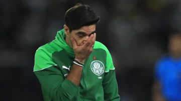 El entrenador de Palmeiras, Abel Ferreira, reacciona este miércoles, en el partido de ida de octavos de final de la Copa Libertadores entre Botafogo y Palmeiras en el estadio Olímpico Nilton Santos en Río de Janeiro.