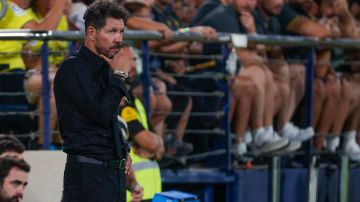 Diego Simeone durante el juego de su equipo ante el Villarreal.