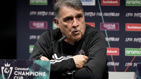 Gerardo Martino durante una rueda de prensa en la Leagues Cup.