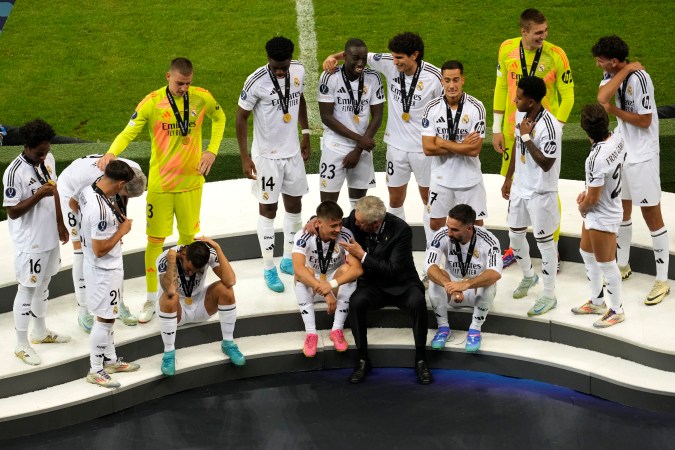 Real Madrid luego de ganar la Supercopa de Europa.