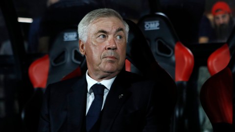 Carlo Ancelotti durante el encuentro del Real Madrid ante Mallorca en Son Moix.