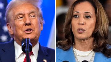 Combinación de fotos de Donald Trump y Kamala Harris