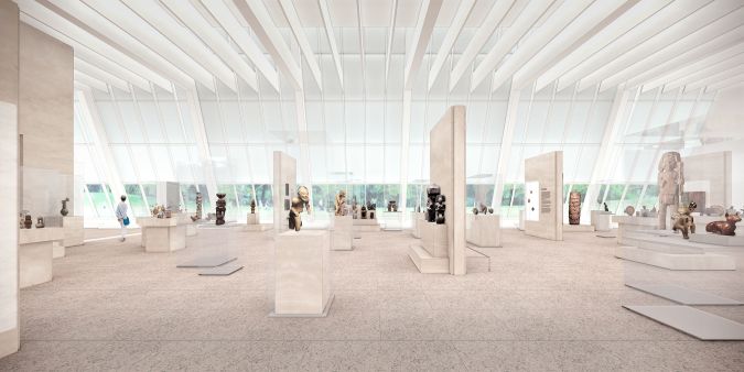 Imagen digital de cómo se verá una de las galerías de las Ancient Americas.