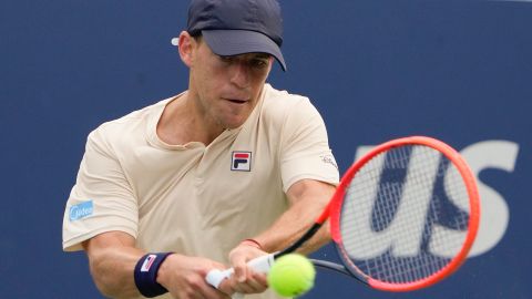 Diego Schwartzman durante su último partido en el US Open contra Gael Monfils.