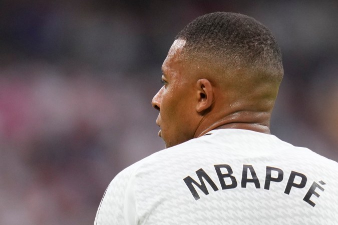 Kylian Mbappé con el Real Madrid.