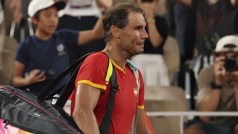 Rafa Nadal tras perder en los Juegos Olímpicos.