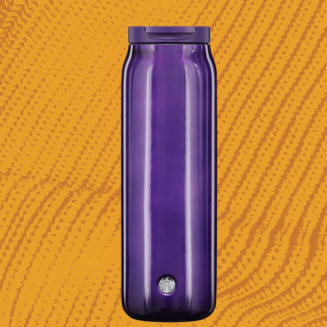 Vaso de color morado oscuro brillante