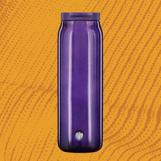 Vaso de color morado oscuro brillante