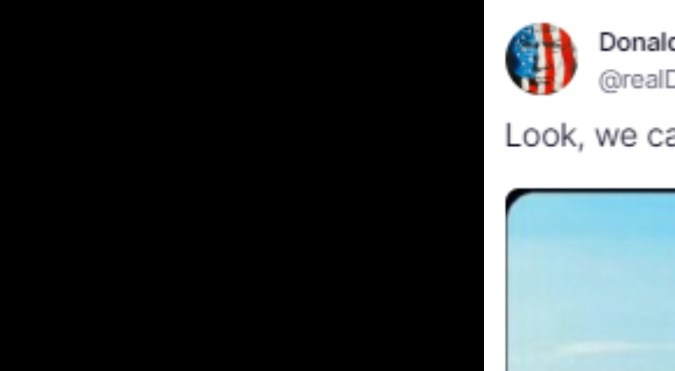 Imagen que publicó Donald Trump en su red social, diciendo que supuestamente el aeropuerto estaba vacío y usaron IA.