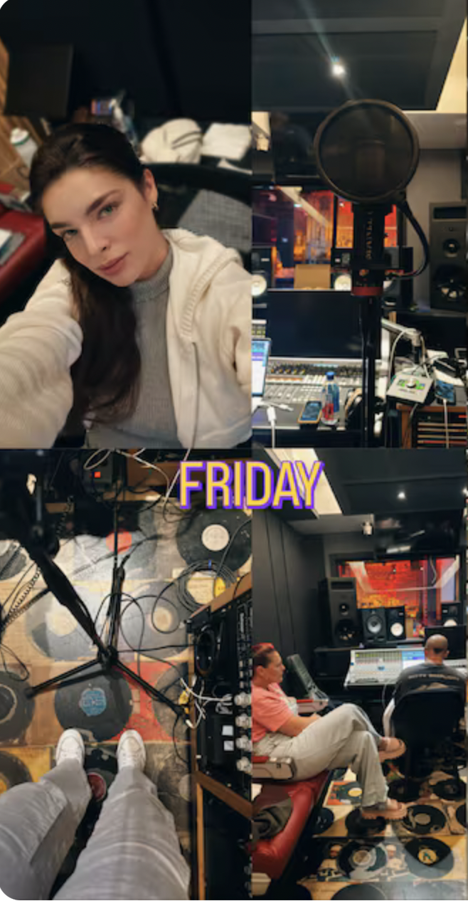 Nadia Ferreira grabando.