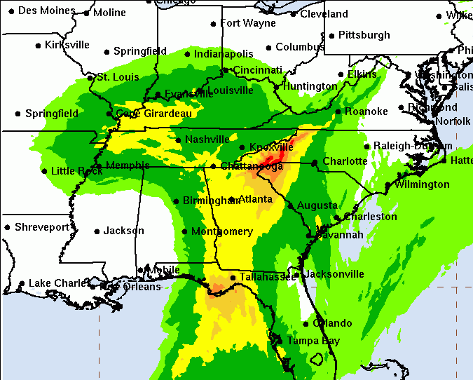 Chances de lluvias por el huracán Helene.