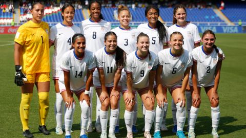 Alineación de la selección femenina Sub-20 de Estados Unidos frente a España.