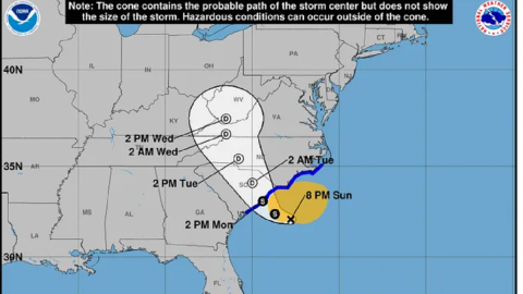 Carolina del Norte amenazada con tormenta y posibles inundaciones