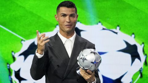 Cristiano Ronaldo durante el sorteo de la UEFA Champions League en 2024.