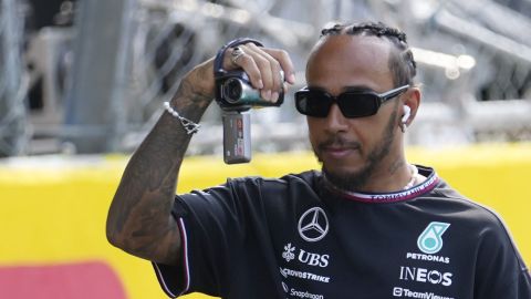 Lewis Hamilton durante el GP de Italia.