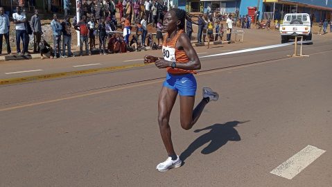 Rebecca Cheptegei durante una carrera en su natal Uganda en 2023.