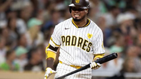 Luis Arráez durante un encuentro ante Detroit Tigers.