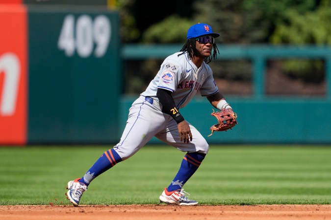 Luisangel Acuña en su debut con los Mets.