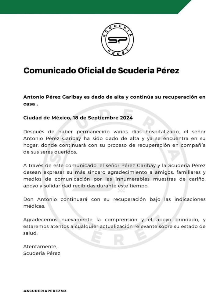 Comunicado captura de pantalla.