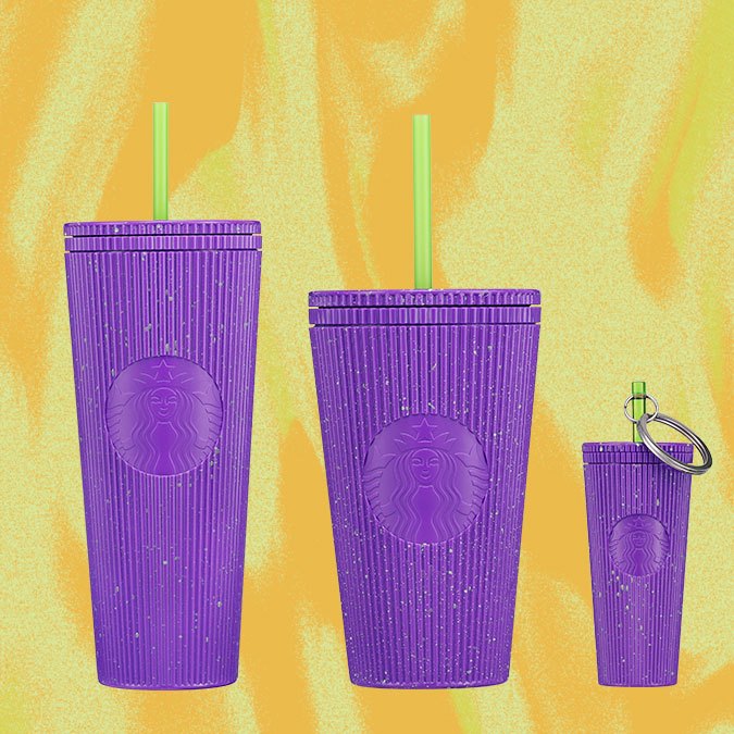 Vaso frío que brilla en la oscuridad con poción morada